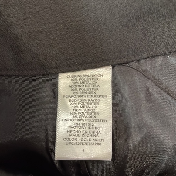 Narciso Rodriguez for design nation brocade gold black skirt, size 4. EUC. - Picture 6 of 10